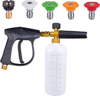 Schuimkanon Hogedruk - Reinigingspistool - Auto Wassen - Vijf Sproeikoppen - 25 x 24 x 10 cm - Stijl 1