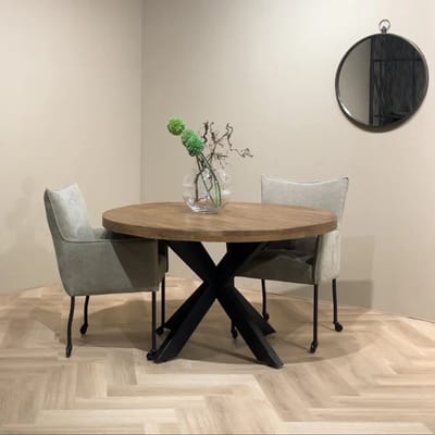 Ronde Eettafel Naturel Mangohout 140 - Naturel - Novihome