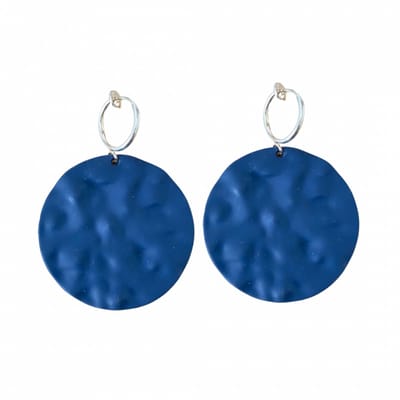 Klem oorbellen- blauw- satijn- geen gaatje-Charme Bijoux