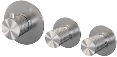 Brauer Brushed Carving - Inbouwthermostaat en - Inbouwthermostaat - In/afbouwdelen - RVS Geborsteld PVD