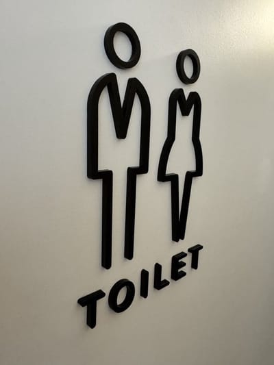 Deurbordje Toilet Zwart - WC bordjes - Man en Vrouw 3D - Hoogwaardig Acryl bord - Zelfklevend - WC Heren Dames - Pictogram - Toilet