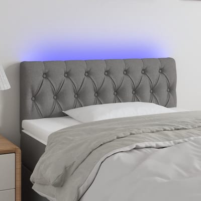 vidaXL - Hoofdbord - LED - 90x7x78/88 - cm - stof - donkergrijs