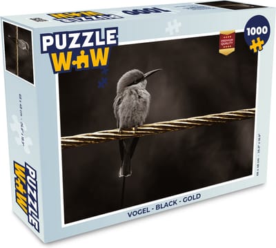 Puzzel Vogel - Black - Gold - Legpuzzel - Puzzel 1000 stukjes volwassenen