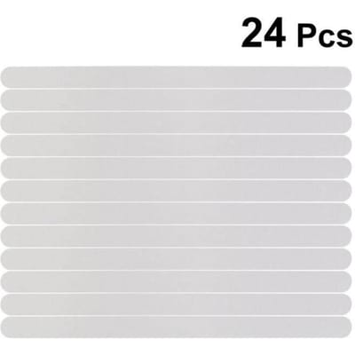 Bande Autocollante Antidérapante - 24pcs - Plastique - Écologique - Blanc blanc