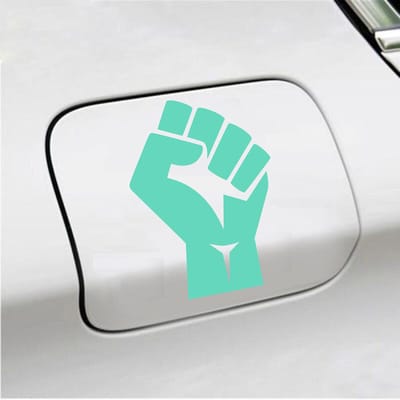 Bumpersticker - Vuist - 13 X 9 - Mint