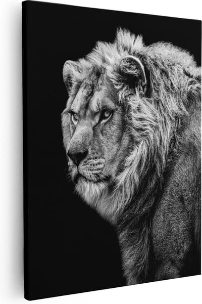 Artaza Canvas Schilderij Leeuwenkop - 40x50 cm - Muurdecoratie Dieren - Wanddecoratie Woonkamer - Schilderijen Op Canvas