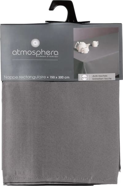 Atmosphera Tafelkleed - 300 x 150 cm - grijs - Eettafel tafellakens - polyester