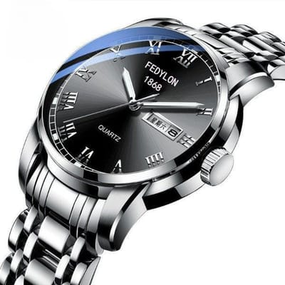 Montre Entièrement Automatique Non Mécanique Montre Homme Étanche Tendance Double Calendrier Montre Mode Lumineuse Montre à Quartz From One Piece gray