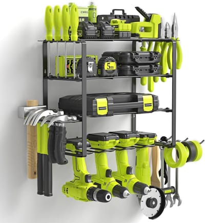 Unyqoos ® Ruimtebesparende Wandhouder en Gereedschapsrek voor Elektrisch Gereedschap en Accessoires