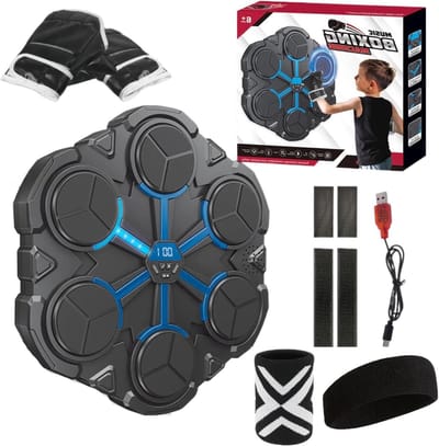 Muziek Trainingsapparaat - Fitness Boksen - Thuis Workout - Ritmische LED Begeleiding - 34 x 31.5 cm - Meerkleurig