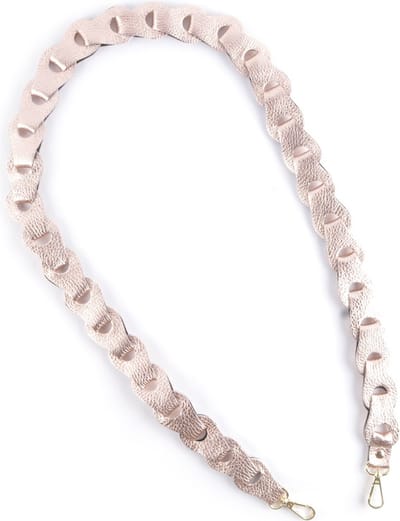 Giuliano gevlochten schouderband breed XL - Metallic - Beige Rosegoud Donkergoud Lichtgoud - Dames - Made in Italy