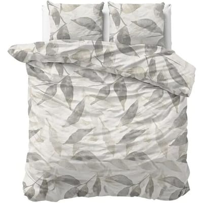 Sleeptime Dekbedovertrek Foliage Grijs - Eenpersoons 140 x 200/220 cm + 1 kussensloop