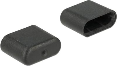 Afsluit cover voor USB-C (m) connector (10 stuks) / zwart