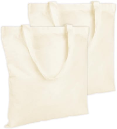 Set van 2 Jute Tassen 40x35cm voor Schilderen, Herbruikbare Katoenen Tas voor Winkelen, Fitness en Dagelijks Gebruik