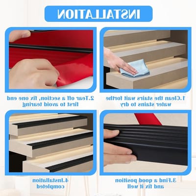 Zelfklevend Hoekprofiel voor Traptreden - Zwart - 4 m - Antislip Rubber - Voor Veiligheid en Grip