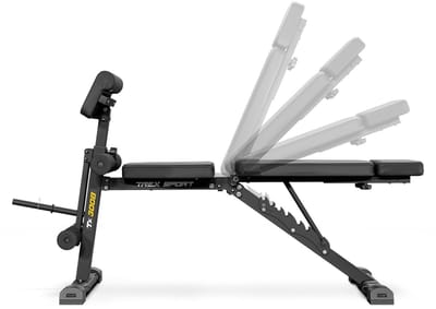 Trex Sport TX-300B – Fitnessbank Verstelbaar – Inklapbaar – Met Armsteun & Beenpers – Halterbank 4-in-1 – Met Curlpult & Leg Extension – Voor Full Body Workout – Tot 150 kg