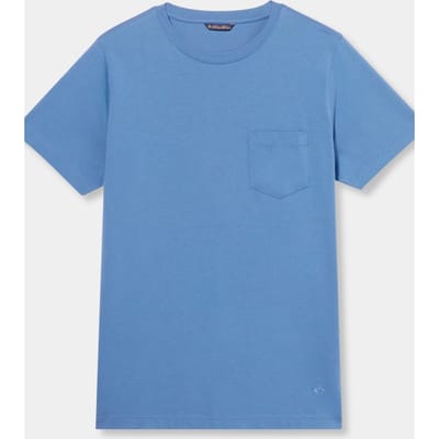 Brooks Brothers Tshirt Cotton Denim Size: S | Basic T-Shirts Outlet | Heren | Blauw