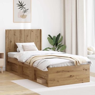 vidaXL - Hoofdbord - Artisanaal - eiken - Bewerkt - hout