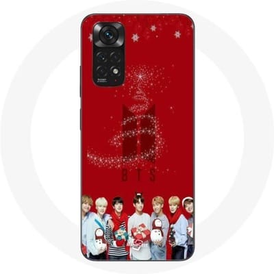 Coque pour Xiaomi Redmi Note 11S BTS Bangtan Garçons Fond Rouge Cadeau de Noël 2023