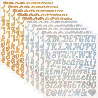 Dailygoods - 10 vellen, 880 stuks, vinyl letternummerstickers, brievenbus, alfabet, nummerstickers voor brievenbus, teken, doe-het-zelf plakboeken, afstudeerdoppen, posterbord, waterflessen decor