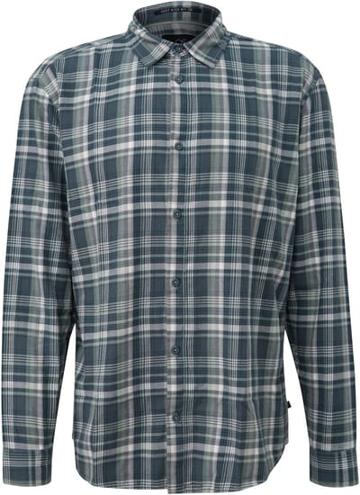 Overhemd met lange mouwen in flanel met splitmanchetten QS