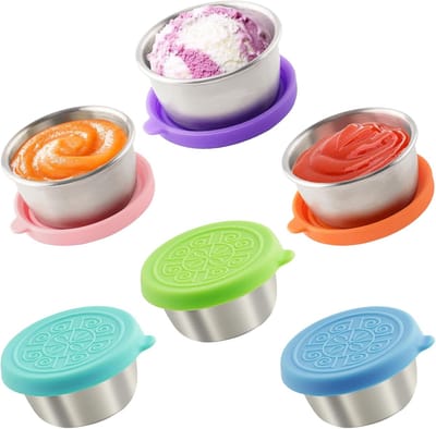 Mini Vershoudbakjes – 6 Stuks – Kleine Bewaarbakjes met Deksel – Food Containers – Saus bakjes – Diepvriesbakjes – Meal Prep – Lunchbox Accessoires – Lunchbox Seal cup – Kleine lunchbakje – Herbruikbare Voedselbakjes – BPA Vrij