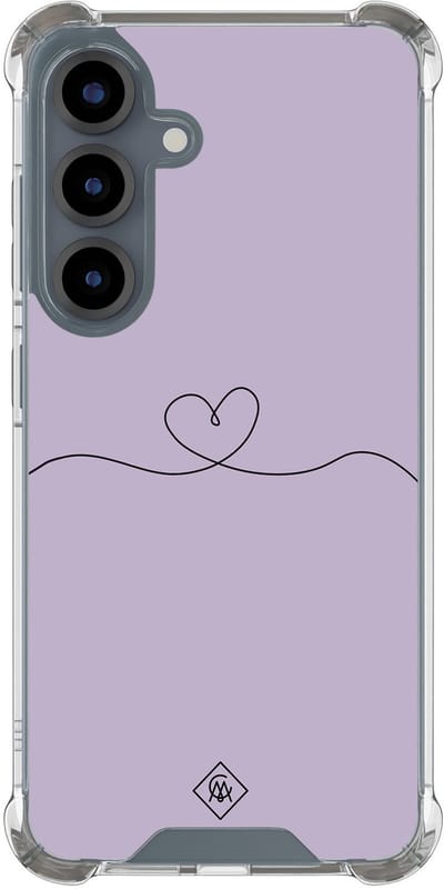 Casimoda® hoesje - Geschikt voor Samsung Galaxy S25 - Hart Lila - Shockproof case - Extra sterk - TPU/polycarbonaat - Paars, Transparant
