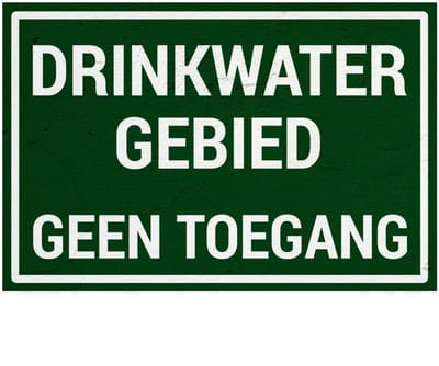 Drinkwatergebied geen toegang bord | Sign Again materiaal | 18 x 12 cm