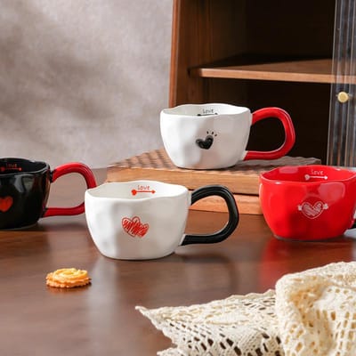 Koppel Liefde Enkele Mok met Handvat Keramische Mok Hoge Waarde Grote Inhoud Waterbeker Huis Set Werk Drinkbeker Duurzaam 330ML