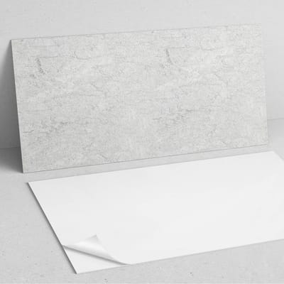 Coloray Wandpanelen Zelfklevend - Natuurlijke steenstructuur PVC Wandpaneel - 100 cm x 50 cm - Wit Wandbekleding Zelfklevend - 1 stuk - Texturen Wandpanelen Zelfklevend - Keuken Wandpanelen - Wandpanelen Badkamer