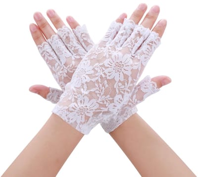 Dailygoods- Vingerloze Handschoenen - Kanten Afwerking - Dames/Meisjes - Zachte Stof - Comfortabel - UV-Bescherming