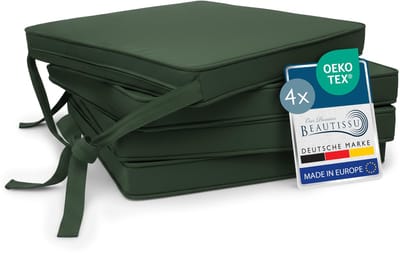 Dailygoody - Stoelkussens - Comfortabel en stijlvol - Groen - Zitkussen set van 4 - Voor binnen en buiten - Geschikt voor elke stoel