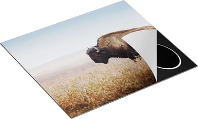 Chefcare Inductie Beschermer Bizon in het Gras - 60x50 cm - Afdekplaat Inductie - Kookplaat Beschermer - Inductie Mat