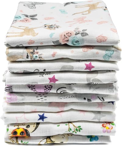 Katoenen stoffen luiers en spuugdoekjes - 12-pack - 70x80 cm - OEKO-TEX goedgekeurd - veelzijdige babydoeken
