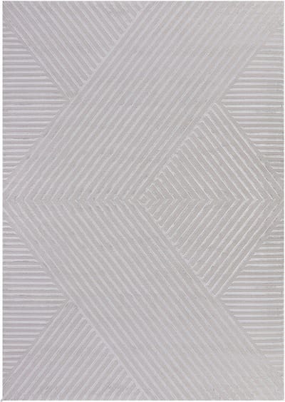 Flycarpets Cara Modern Japandi Intersecto Vloerkleed - Zilver - 240x340 cm