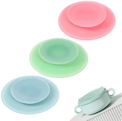 3 stuks - siliconen zuignap, dubbelzijdige zuignap, schotelzuignap, antislipmat, geschikt voor keuken en restaurant, veelkleurig 9cm