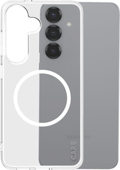 CARE by PanzerGlass Flagship Case Transparent Urban Combat w. White QI Compatible Samsung Galaxy S25+