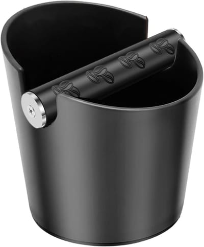 Afklopbak Koffiedrab - Aanstampcontainer Bar - Koffiebereiding Stroomlijnen - Stofvrij Ontwerp - 12.5 x 9.8 cm - Zwart