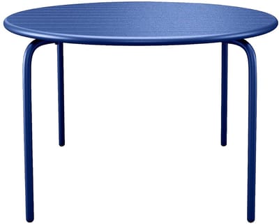 Vente-unique Ronde tuintafel D.130 cm van metaal - Nachtblauw - MIRMANDE van MYLIA