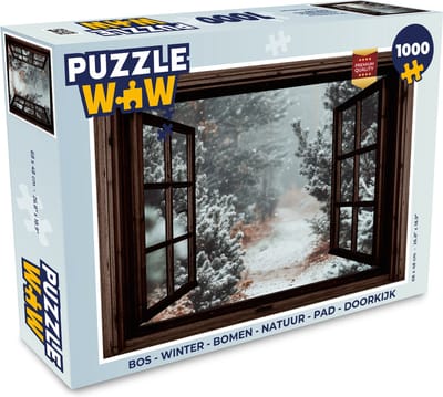 Puzzel Bos - Winter - Bomen - Natuur - Pad - Doorkijk - Legpuzzel - Puzzel 1000 stukjes volwassenen