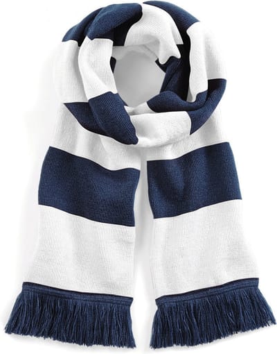 Beechfield Sjaal met brede streep marineblauw/wit Unisex - sjaal lengte 182 cm