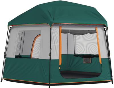 Outsunny Tunneltent-Oxford-stof, glasvezel-350L x 350B x 205H cm-Groen