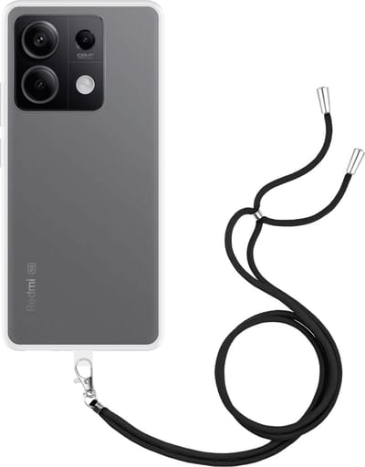 Cazy hoesje met koord geschikt voor Xiaomi Redmi Note 13 (5G) Hoesje met Koord - Flexibele Case - Transparant