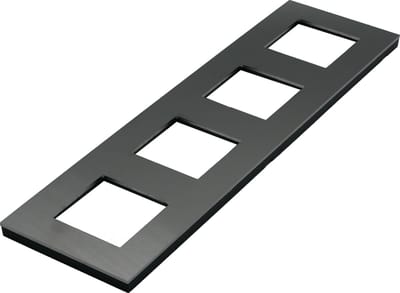 Niko Pure RVS afdekraam 4-voudig op antraciet - 150-76400