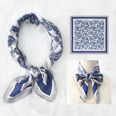 Dames Sjaal - Sjaals - Stola - Vierkante doek - Elegant Stijlvol Dames haar sjaal - Satijn zijde - Hals sjaaltje - Sjaaltje Satijn - Neksjaaltje - Omslagdoek Modesjaals - Neksjaal - Dames Halsdoek -Dame -23，70*70CM