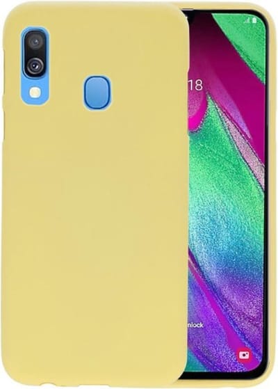 Hoesje Geschikt voor de Samsung Galaxy A40 - Backcover Color Telefoonhoesje - Geel