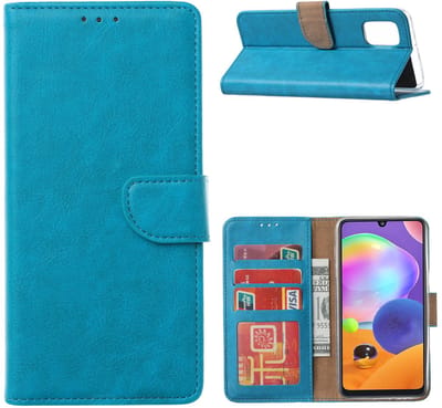 Hoesje Geschikt Voor Samsung Galaxy A21S Hoesje / wallet Case Turquoise