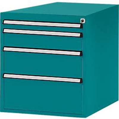 Manuflex onderbouw met schuifladen, voor werkbank Profi diepte 700 mm, waterblauw