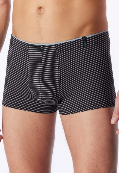 Korte short van modalvezel met strepen in grafiet - Long Life Soft 4