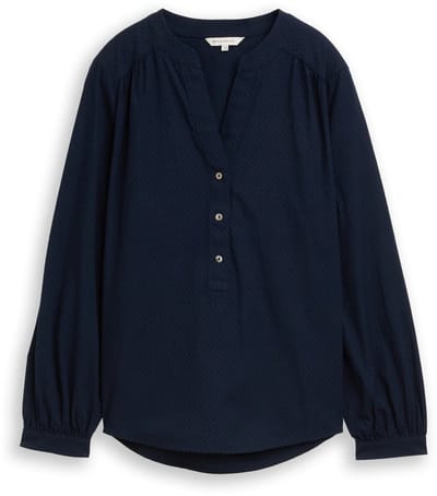 Tom Tailor - Blouse van katoen - Maat 34 - sky captain blue